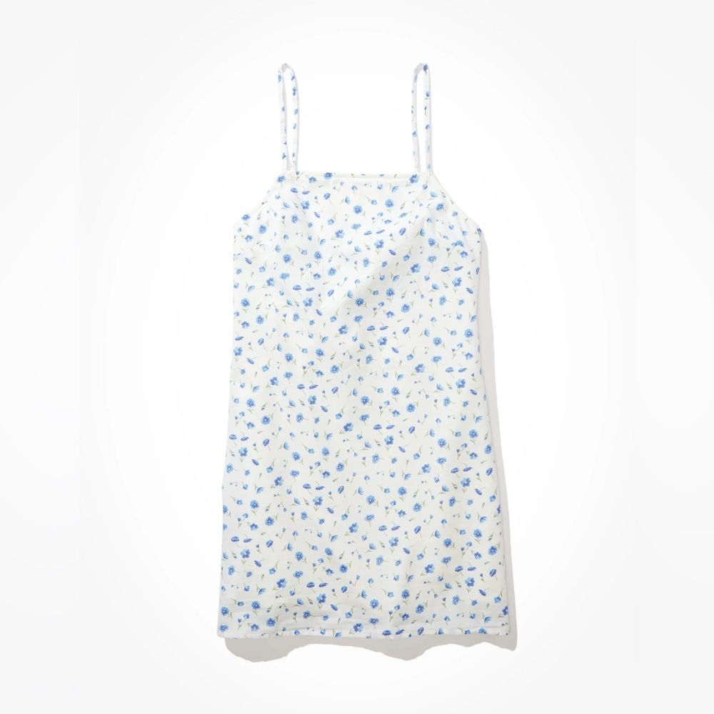 American Eagle Floral tie back mini linen blend dress size XS - Picture 2 of 10